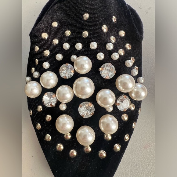 Bamboo Flats*Velvet Flats Slippers*Vintage Shoes*Mary
Jane*Pearl Jewels Party - Picture 5 of 10